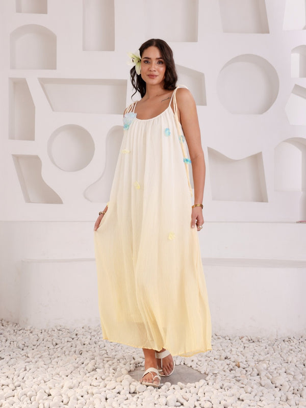 Flower On Ombre Summer Dress
