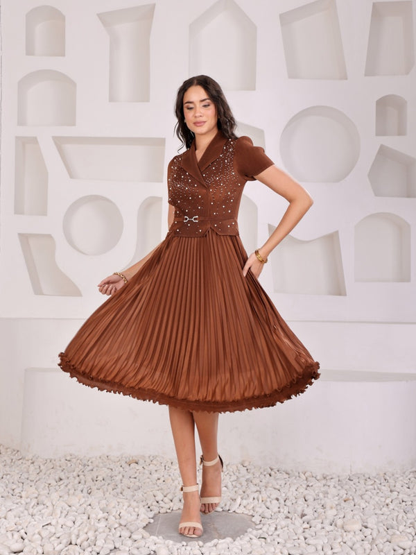 Pleated Magic Flared Dress
