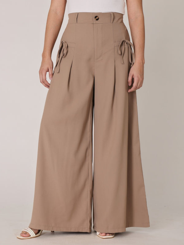 Relaxed Fit Wide-Leg Bow Tie
