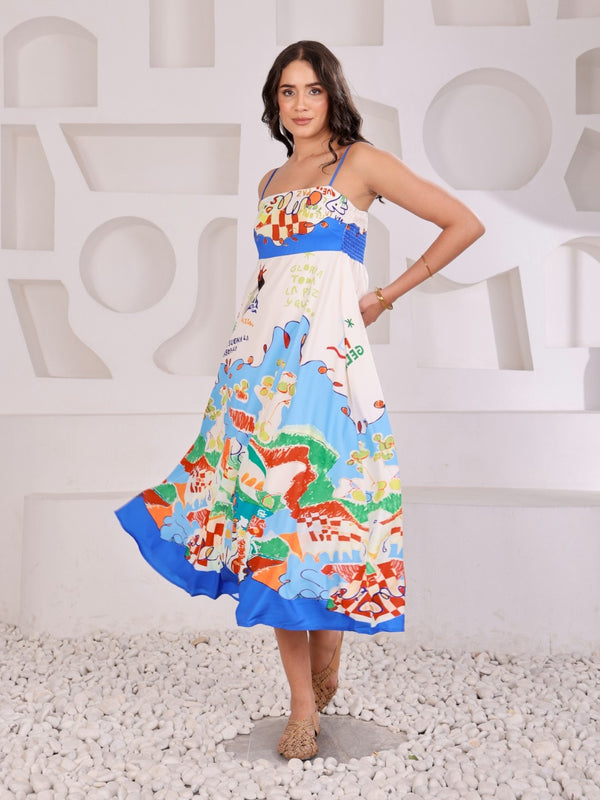 Abstract Print Summer Dress