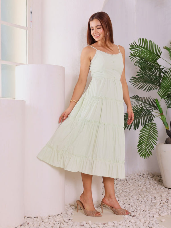 Daisy Tiered A-Line Midi Dress
