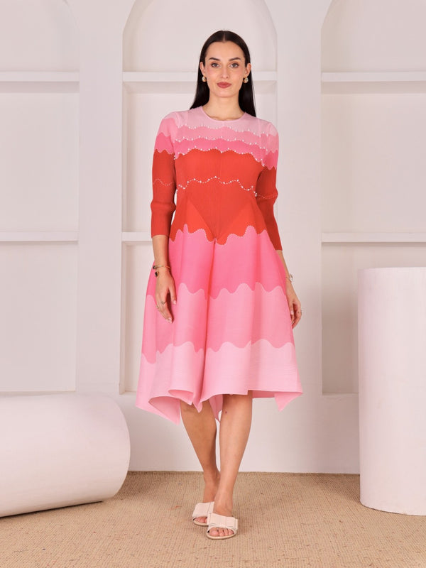 Pleated Pop Magic Flared Dress