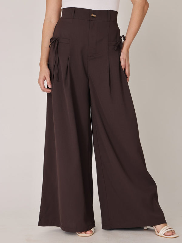 Relaxed Fit Wide-Leg Bow Tie