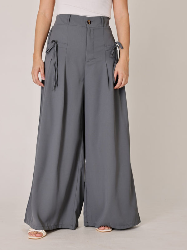 Relaxed Fit Wide-Leg Bow Tie