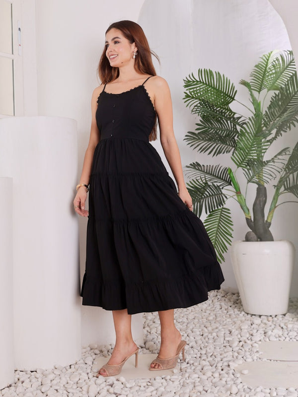 Daisy Tiered A-Line Midi Dress