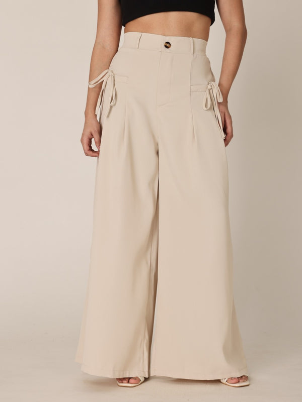 Relaxed Fit Wide-Leg Bow Tie