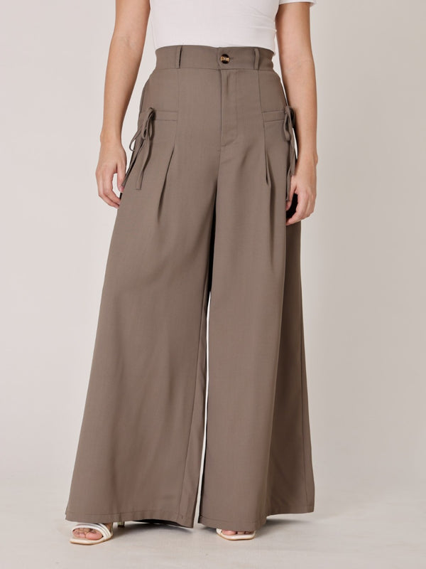 Relaxed Fit Wide-Leg Bow Tie