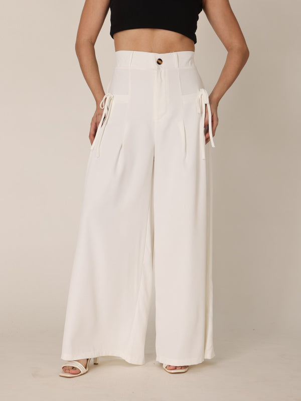 Relaxed Fit Wide-Leg Bow Tie