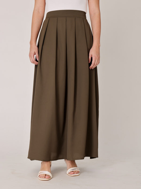 Long Pleat Maxi Aline Skirt