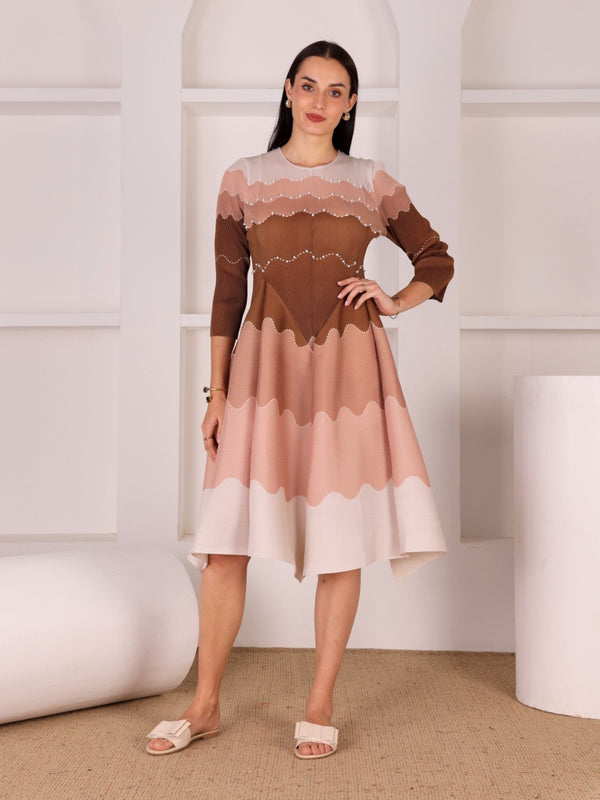 Pleated Pop Magic Flared Dress