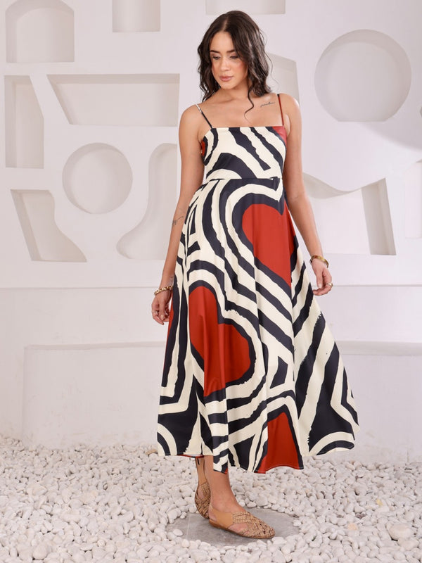Abstract Print Summer Dress