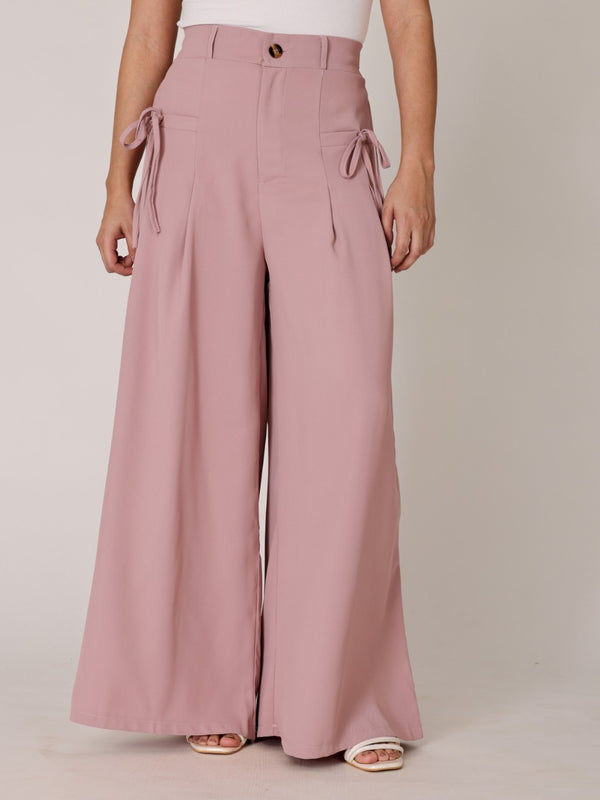Relaxed Fit Wide-Leg Bow Tie