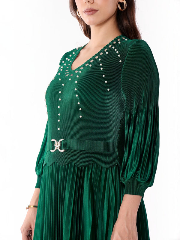 Pleated Magic Flared Dress
