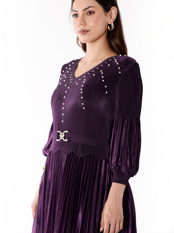 Pleated Magic Flared Dress