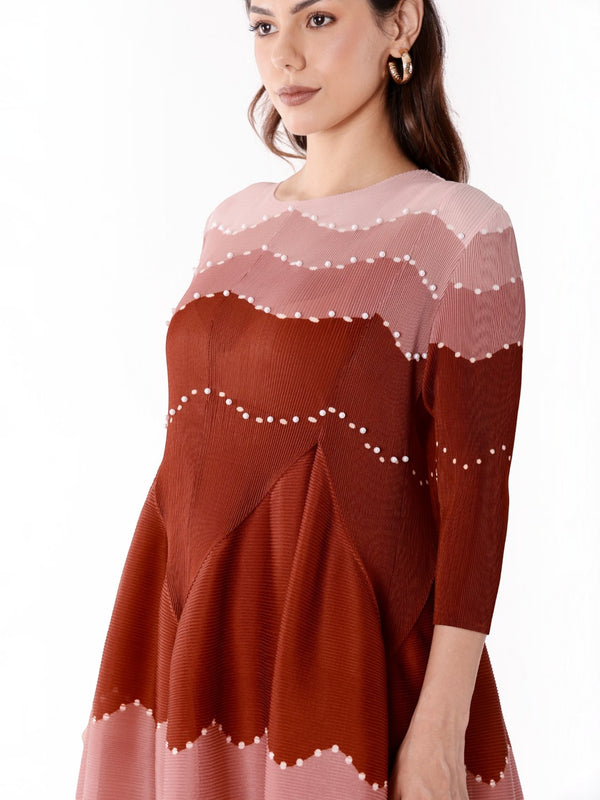 Pleated Pop Magic Flared Dress