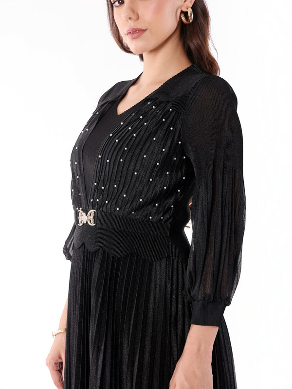 Pleated Magic Flared Dress
