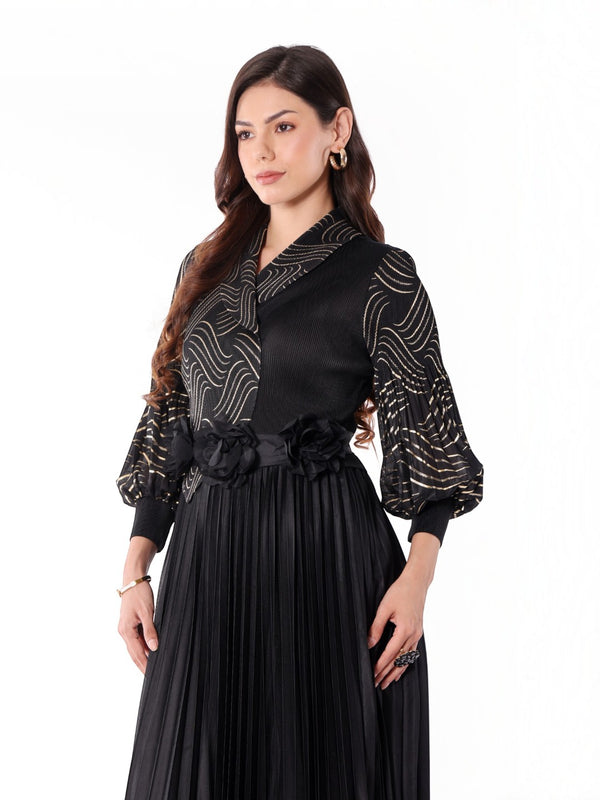 Pleated Magic Flared Dress