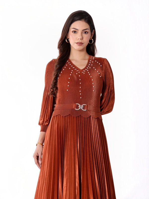 Pleated Magic Flared Dress