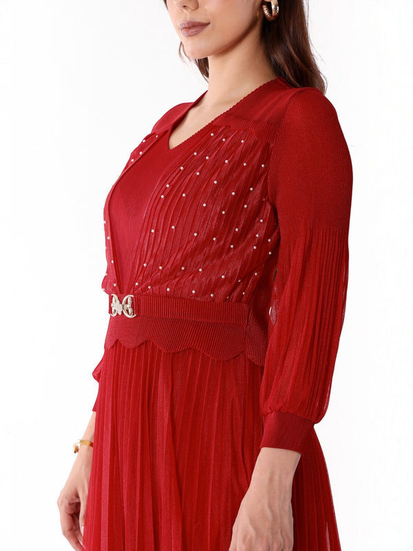 Pleated Magic Flared Dress