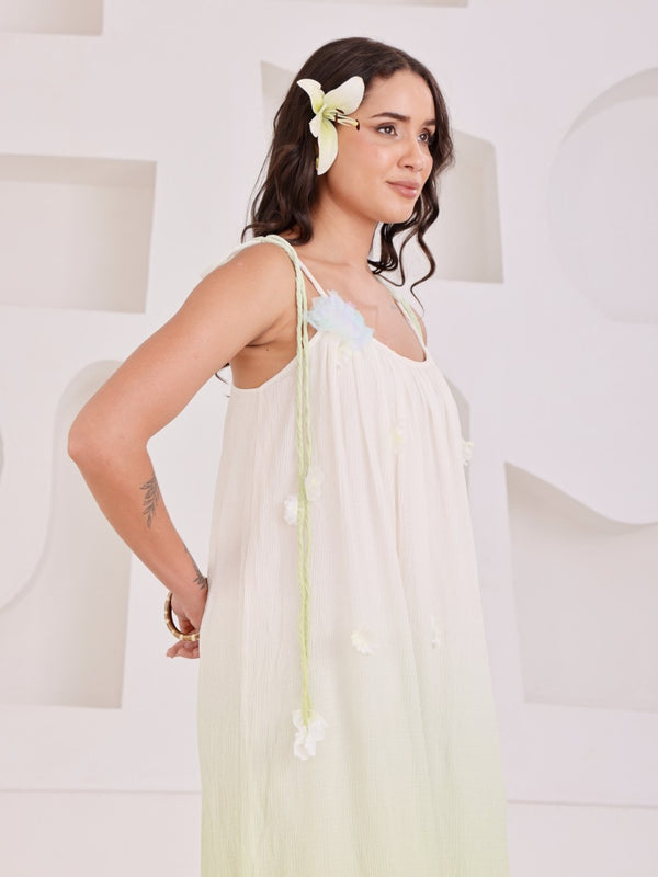 Flower On Ombre Summer Dress
