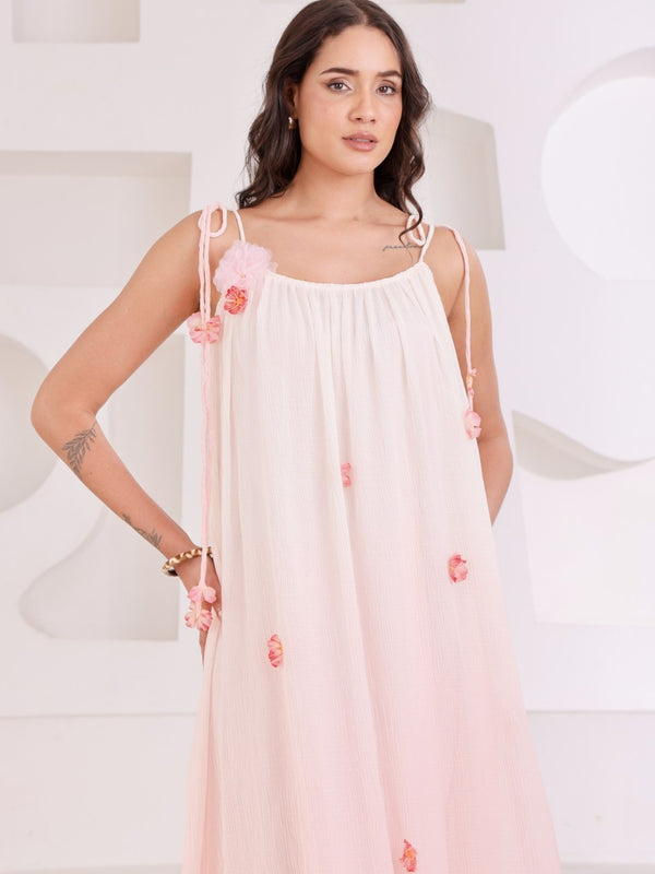 Flower On Ombre Summer Dress