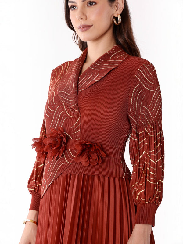 Pleated Magic Flared Dress