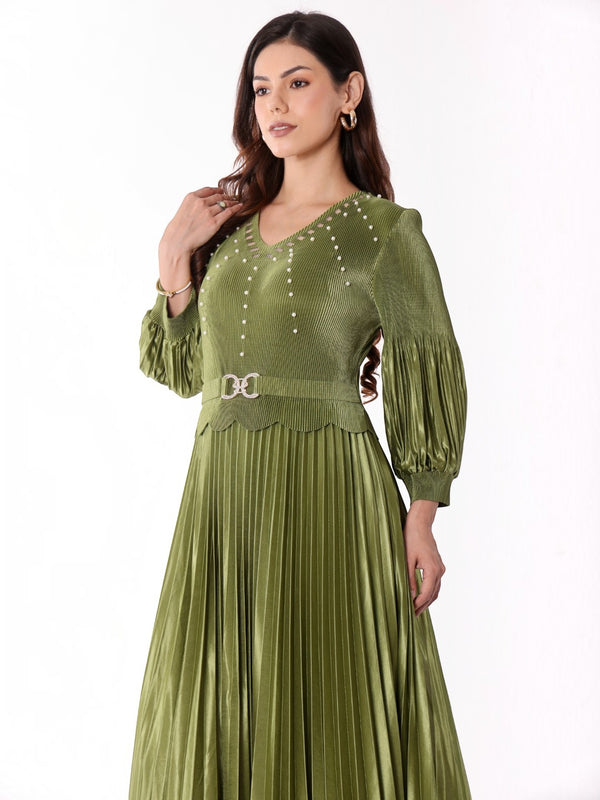Pleated Magic Flared Dress