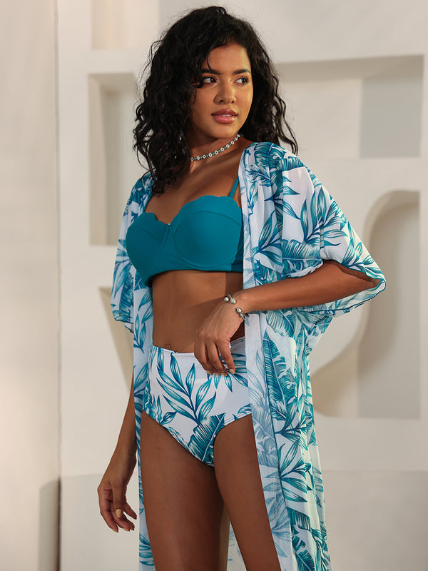 Coral in Bikini Swimwear with Shrug
