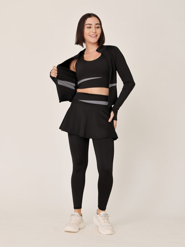 Top Skorts And Jacket Gym Set