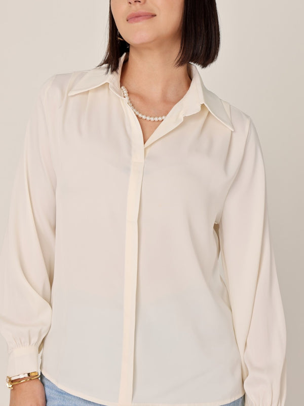 Satin Shirt with Pearl String
