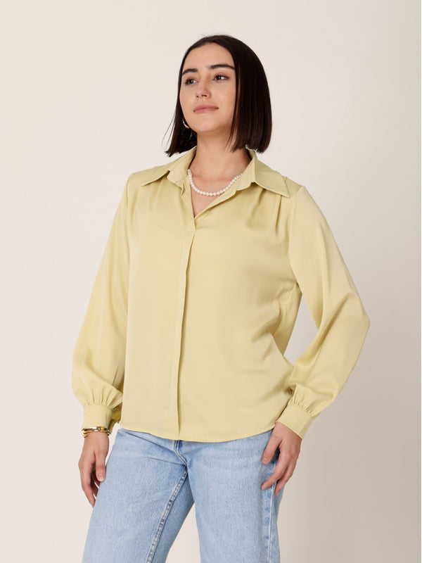 Satin Shirt with Pearl String