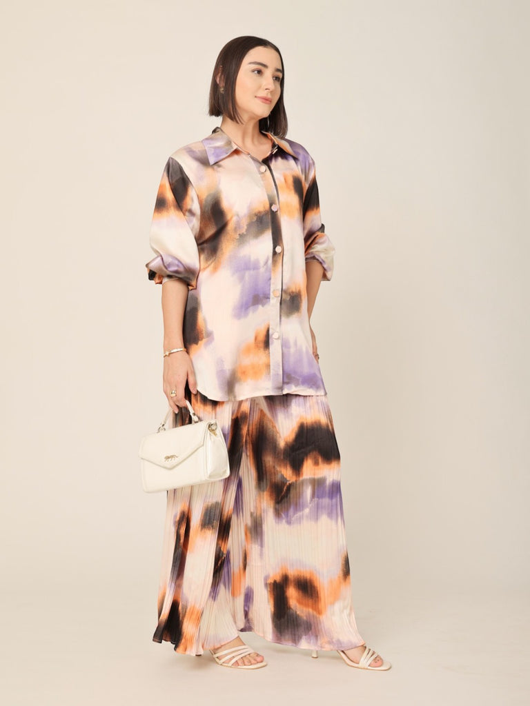 Printed Shirt & Pleated Pants