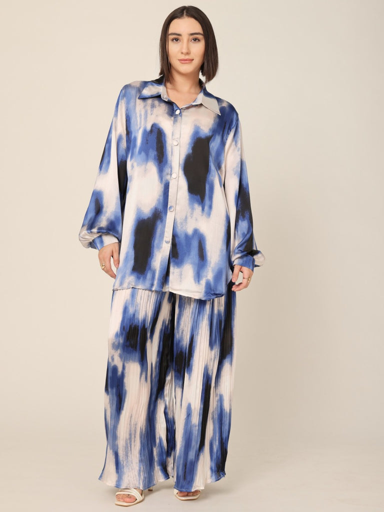 Printed Shirt & Pleated Pants