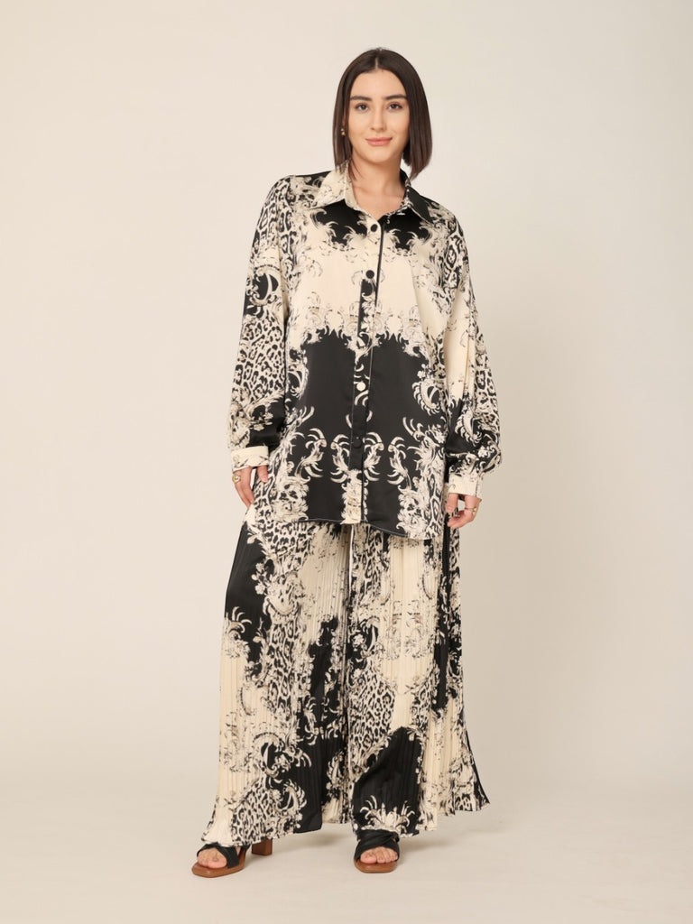Printed Shirt & Pleated Pants