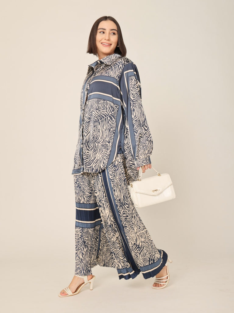 Printed Shirt & Pleated Pants
