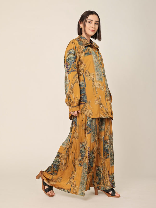 Printed Shirt & Pleated Pants