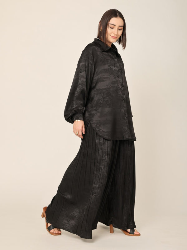 Printed Shirt & Pleated Pants