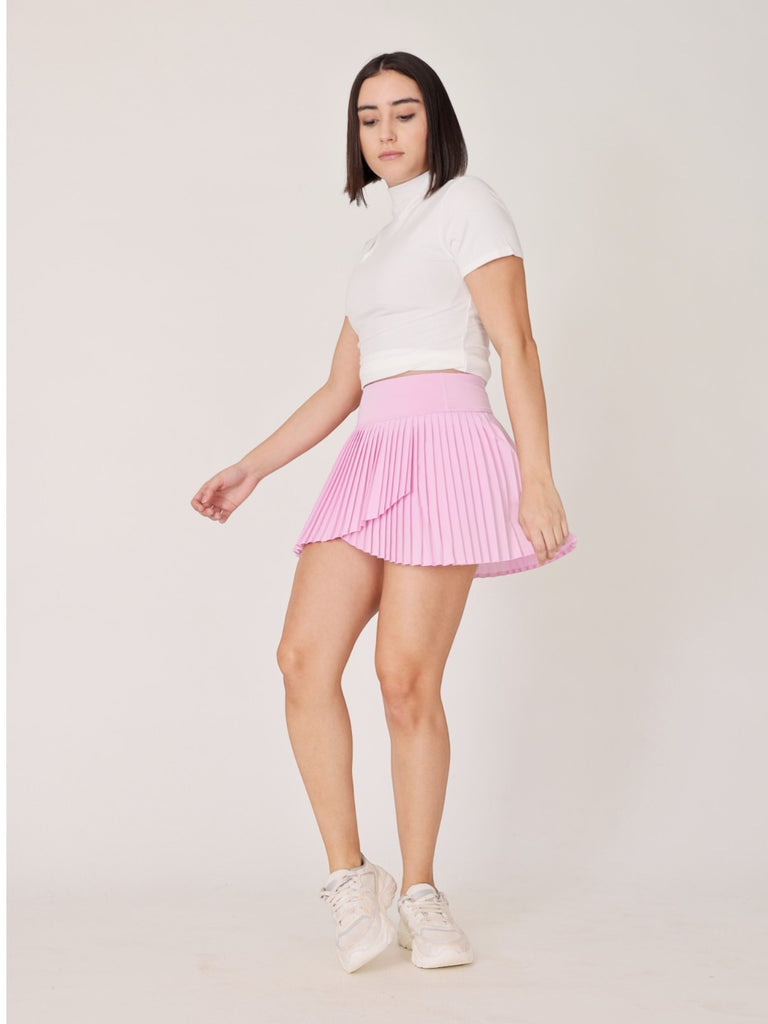 Pleated Mid Rise Mini Skorts
