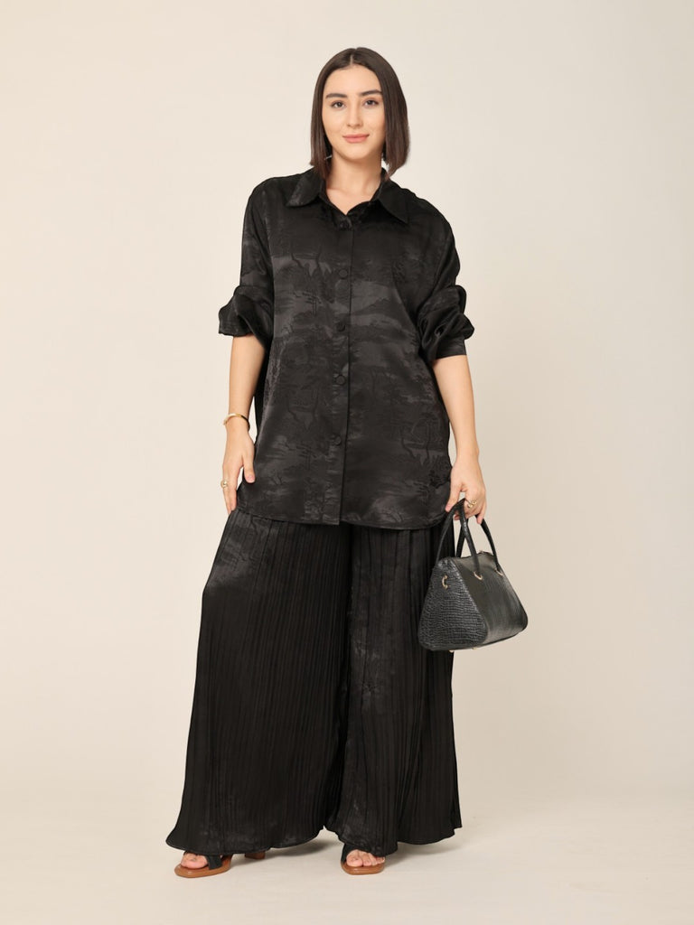 Printed Shirt & Pleated Pants